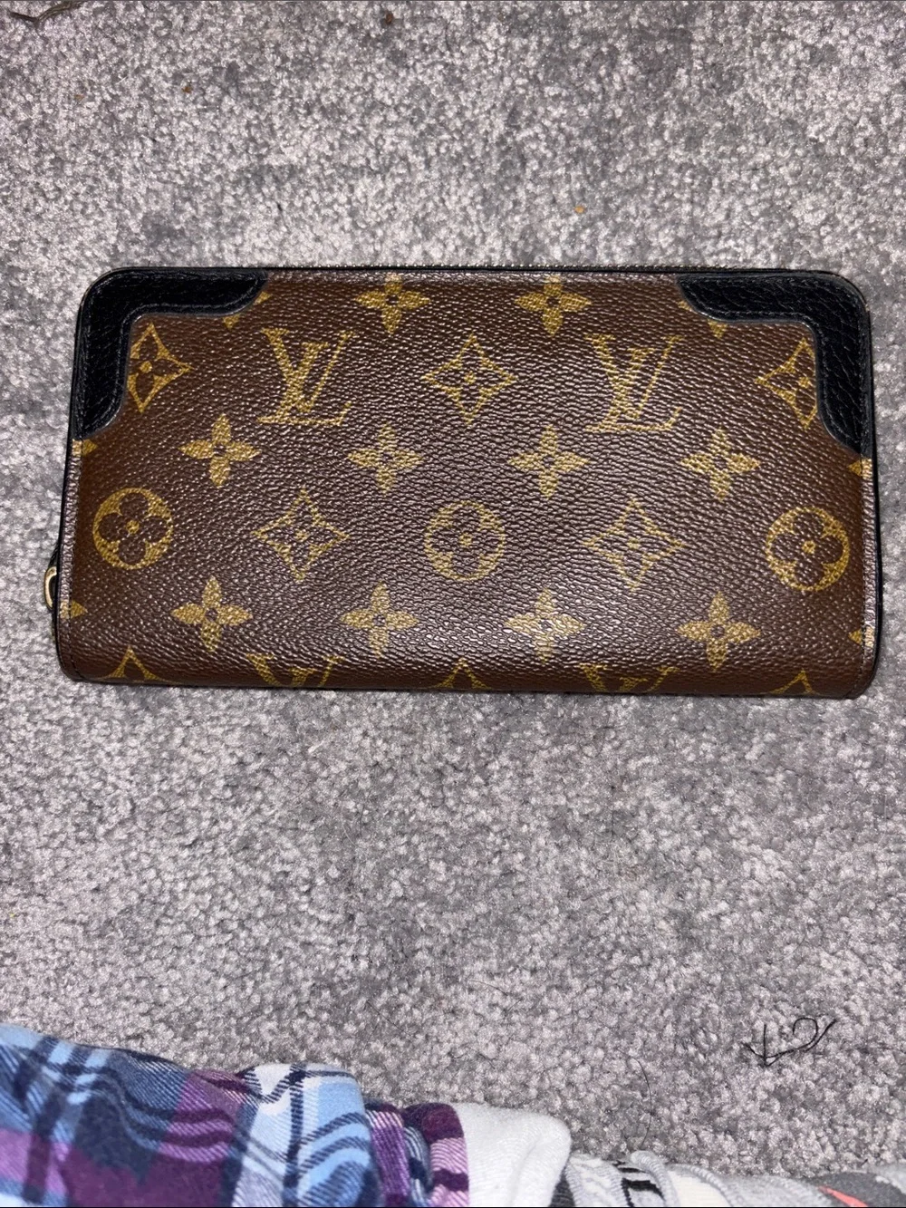 Louis Vuitton Monogram Zip-Around Wallet in Brown and Black